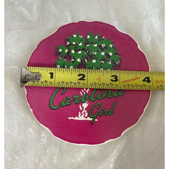 Carolina‎ Girls Drink Coasters Absorbent Stone Palmetto Tree SC Pink set of 4 - Picture 4 of 4